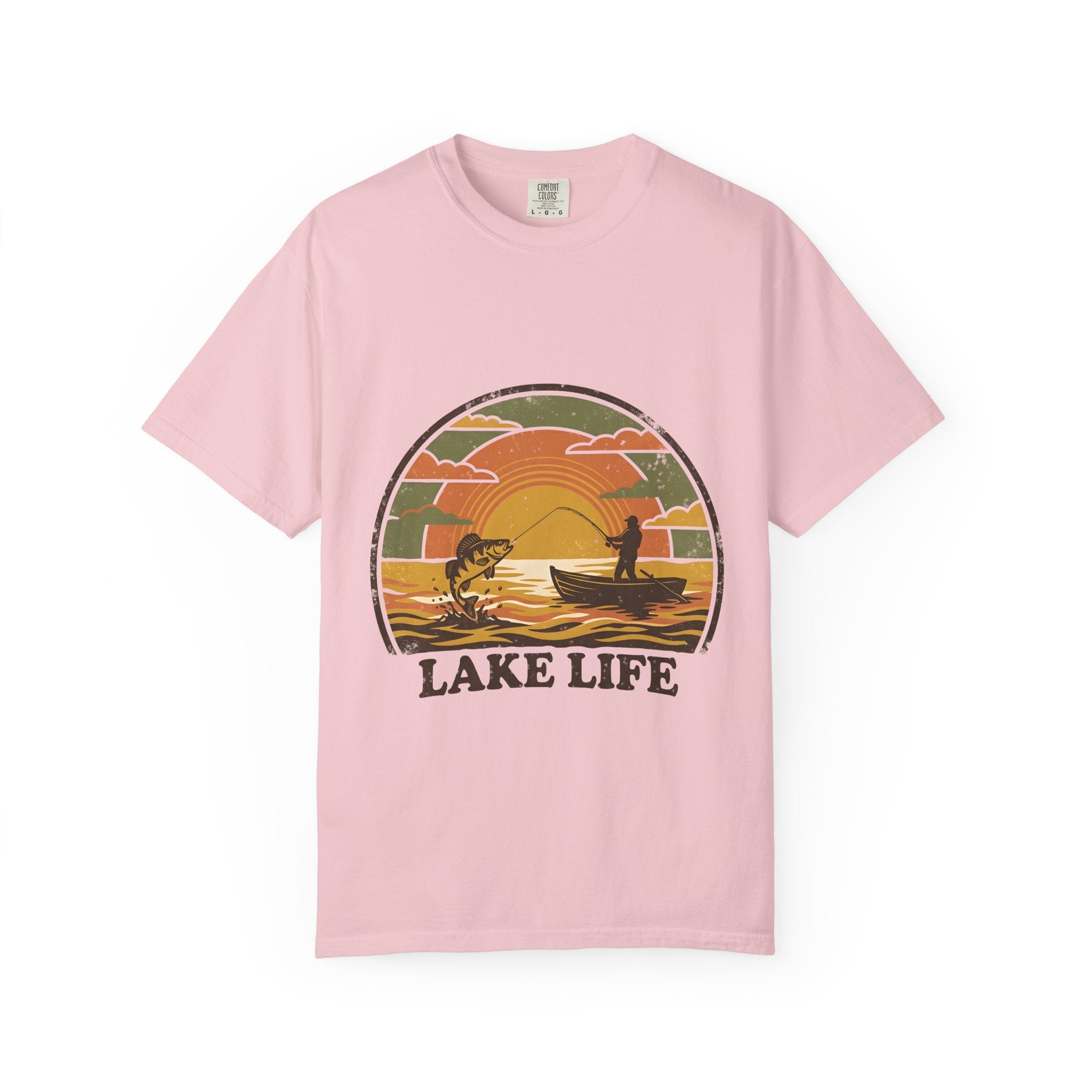 Lake Life T-Shirt — Retro Sunset Fishing Graphic Tee