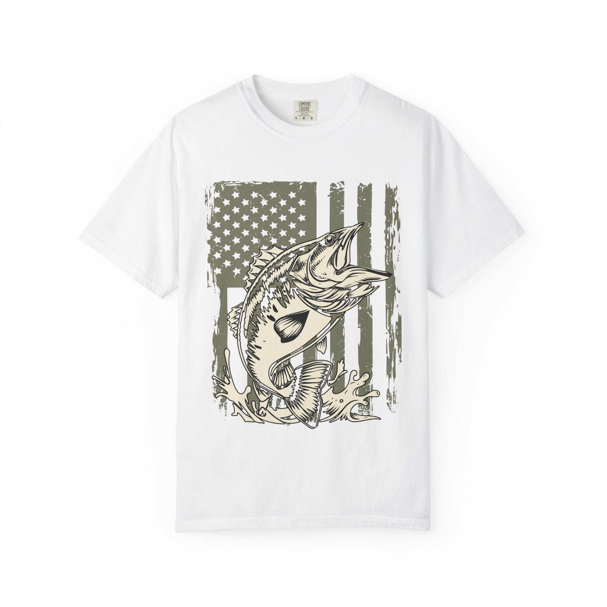 American Flag Largemouth Bass Fishing Shirt