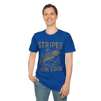 Striped Bass Fishing T-Shirt — "Stripes Look Good" Vintage Fish Tee