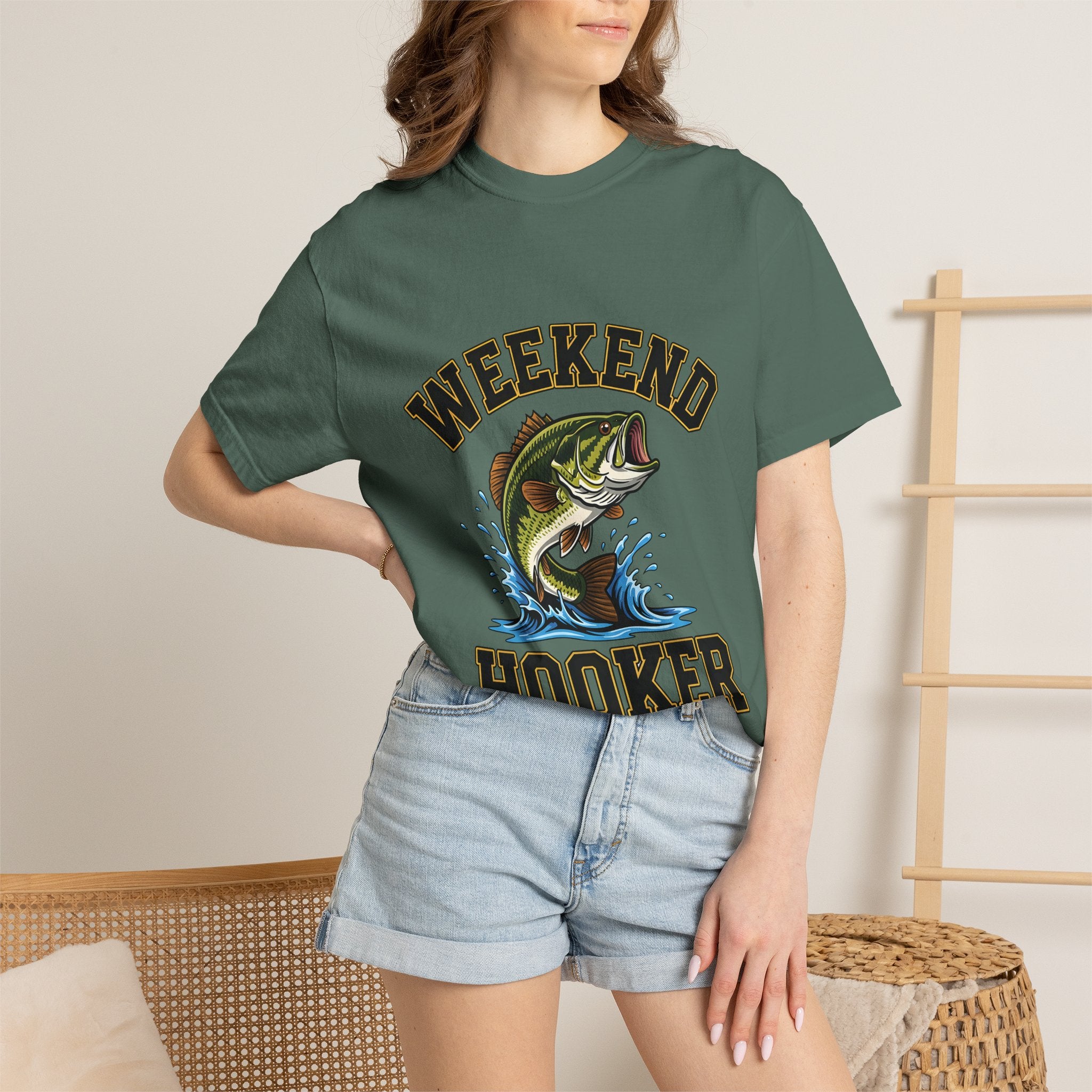 Weekend Hooker Fishing T-Shirt — Bass Graphic Tee for Anglers