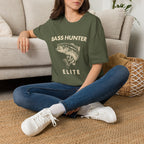 Bass Hunter Elite Vintage Fishing Angler T-Shirt