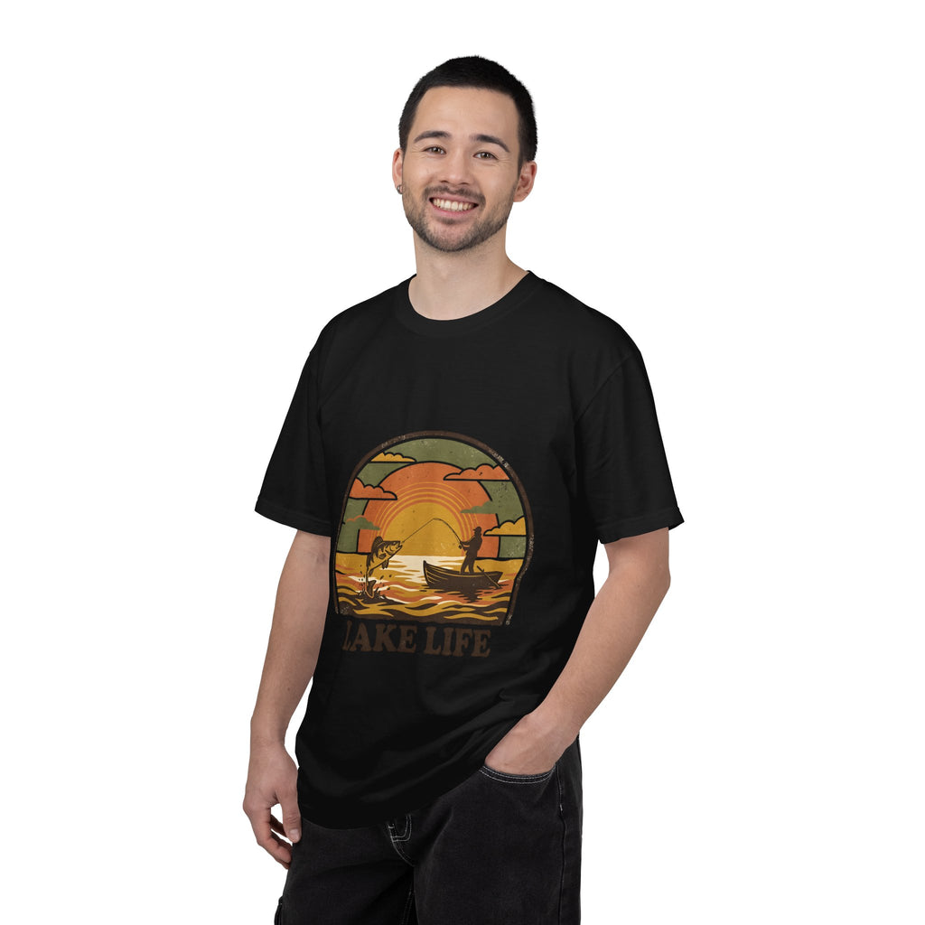 Lake Life T-Shirt — Retro Sunset Fishing Graphic Tee