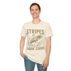 Striped Bass Fishing T-Shirt — "Stripes Look Good" Vintage Fish Tee
