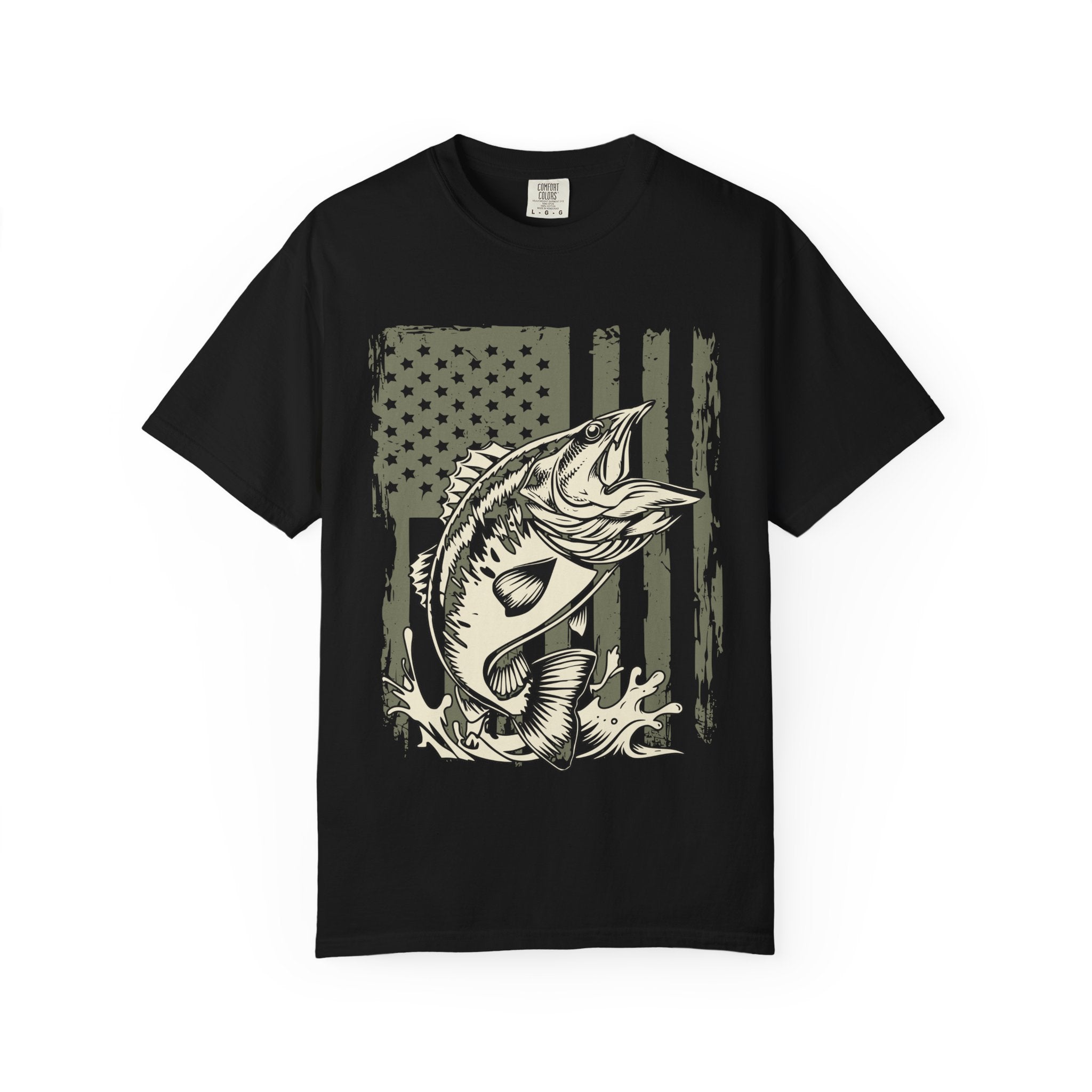 American Flag Largemouth Bass Fishing Shirt