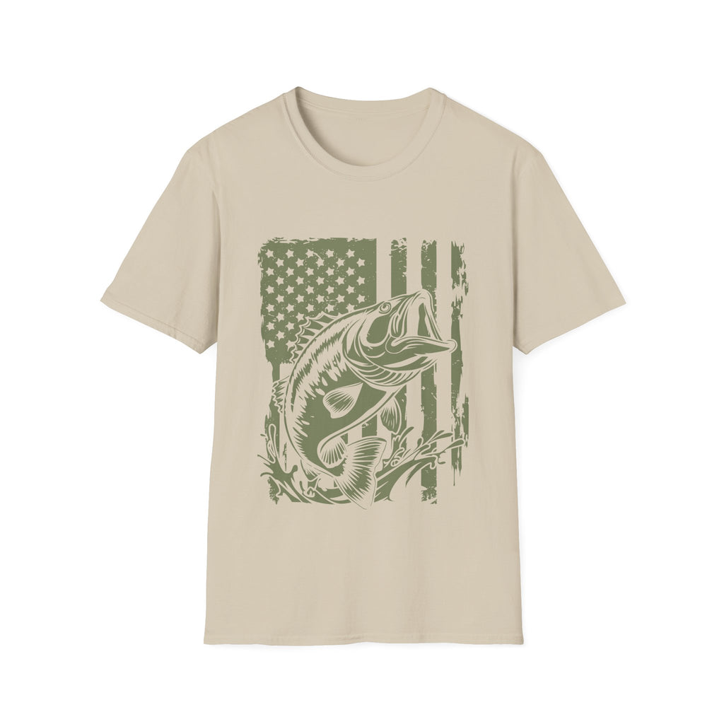 American Flag Bass Fishing T-Shirt