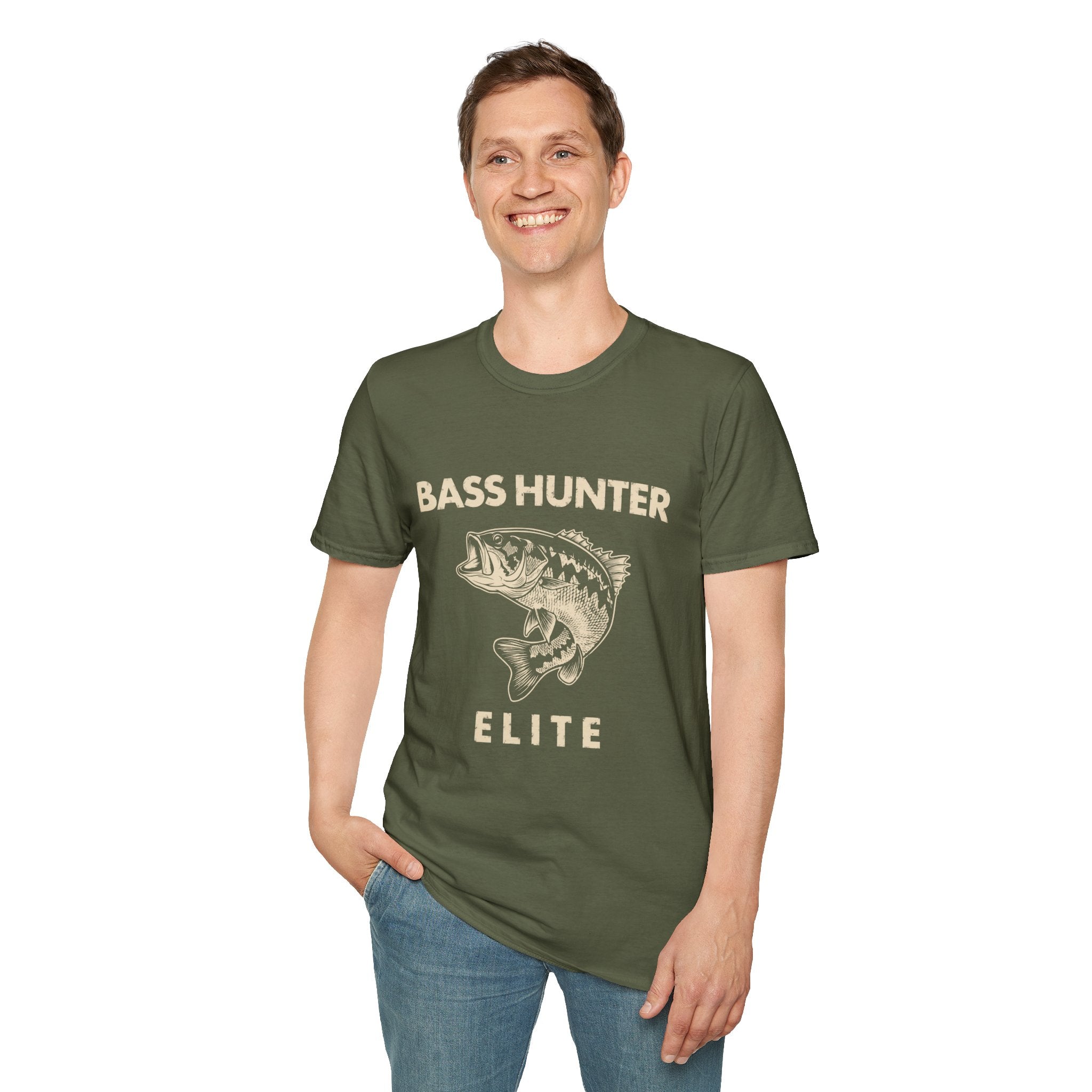 Bass Hunter Elite Vintage Fishing Angler T-Shirt