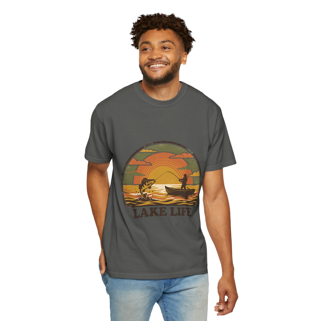 Lake Life T-Shirt — Retro Sunset Fishing Graphic Tee