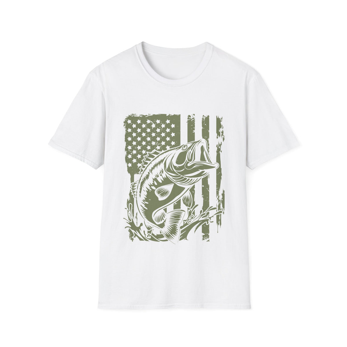 American Flag Bass Fishing T-Shirt