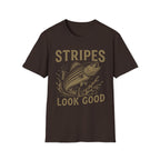 Striped Bass Fishing T-Shirt — "Stripes Look Good" Vintage Fish Tee