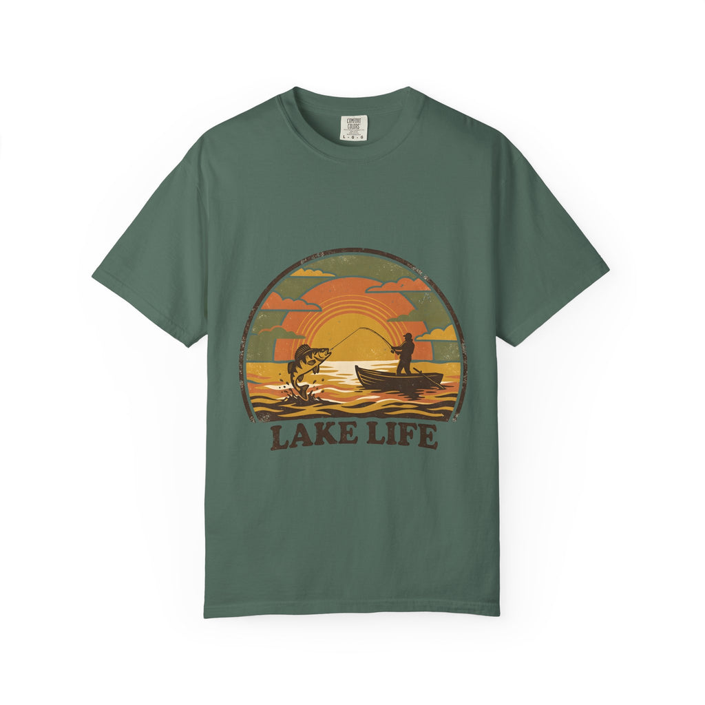 Lake Life T-Shirt — Retro Sunset Fishing Graphic Tee