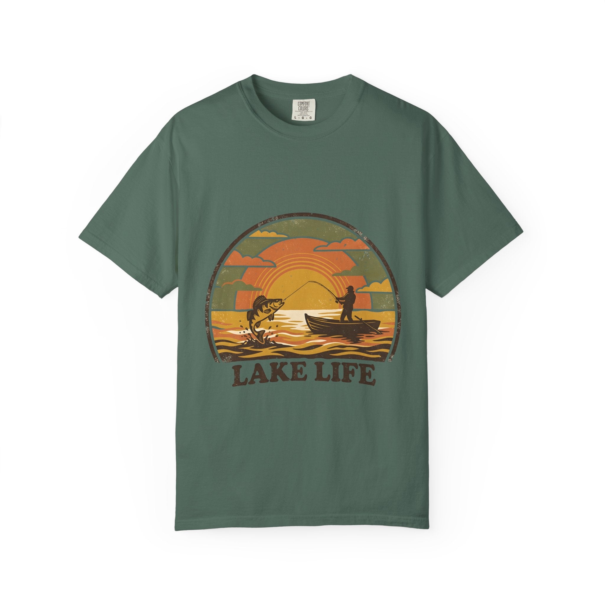 Lake Life T-Shirt — Retro Sunset Fishing Graphic Tee