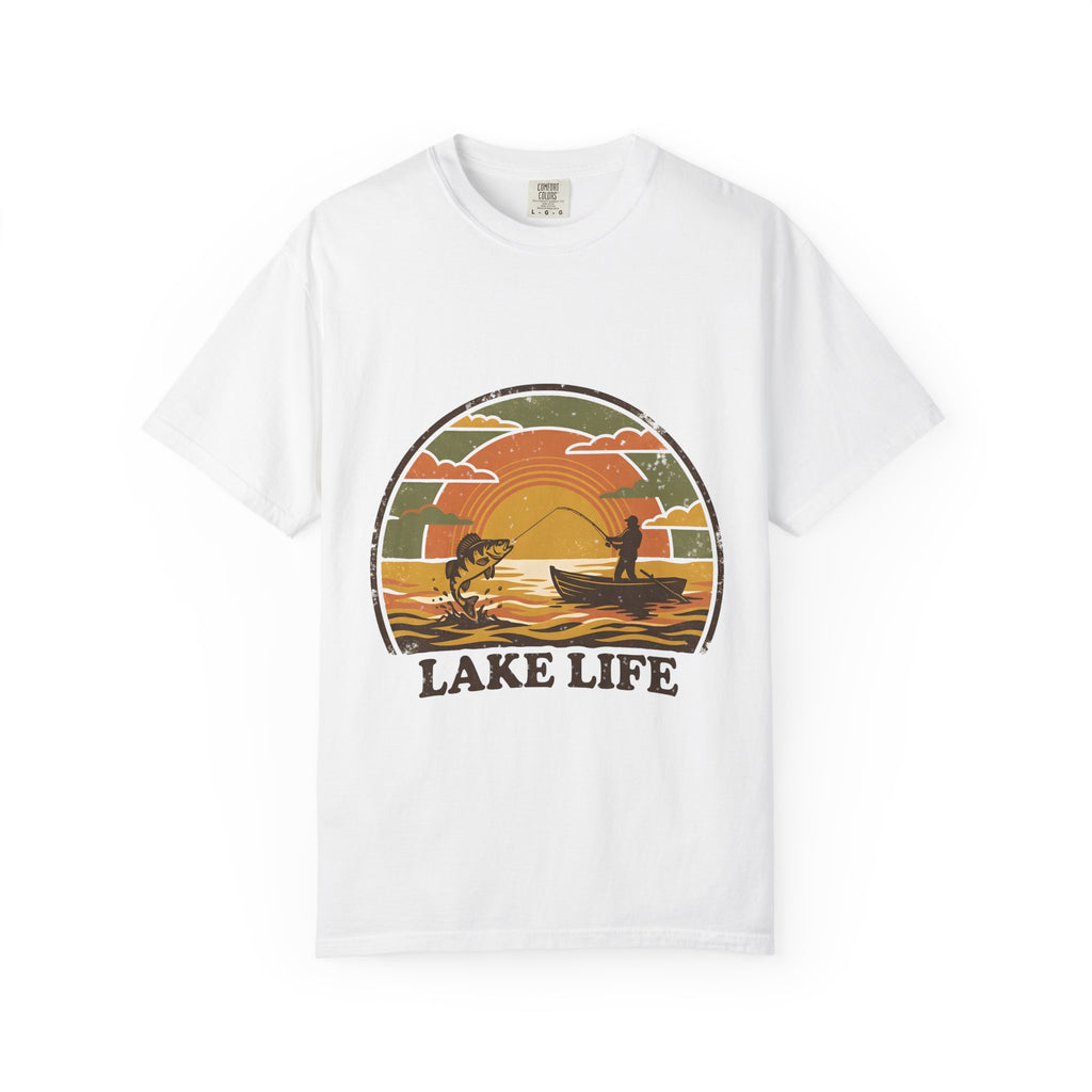 Lake Life T-Shirt — Retro Sunset Fishing Graphic Tee