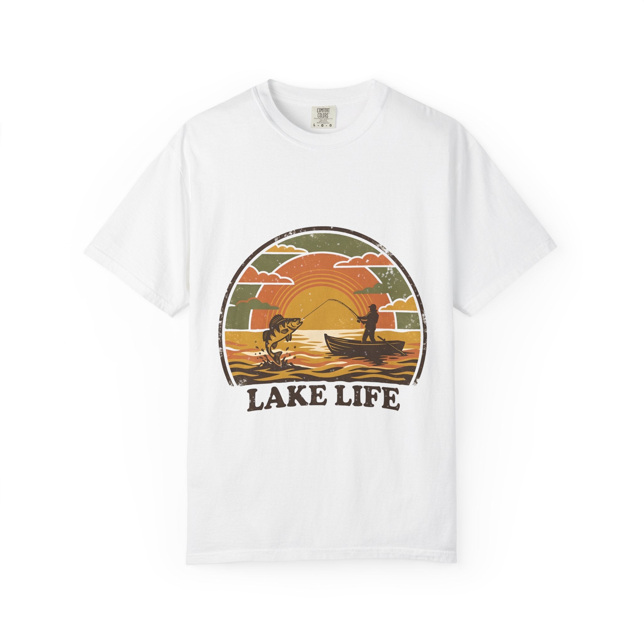 Lake Life T-Shirt — Retro Sunset Fishing Graphic Tee