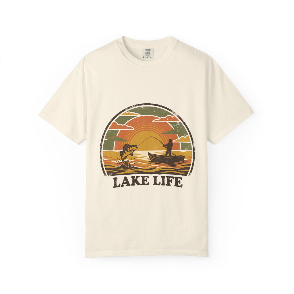 Lake Life T-Shirt — Retro Sunset Fishing Graphic Tee