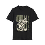 American Flag Bass Fishing T-Shirt – Patriotic Angler