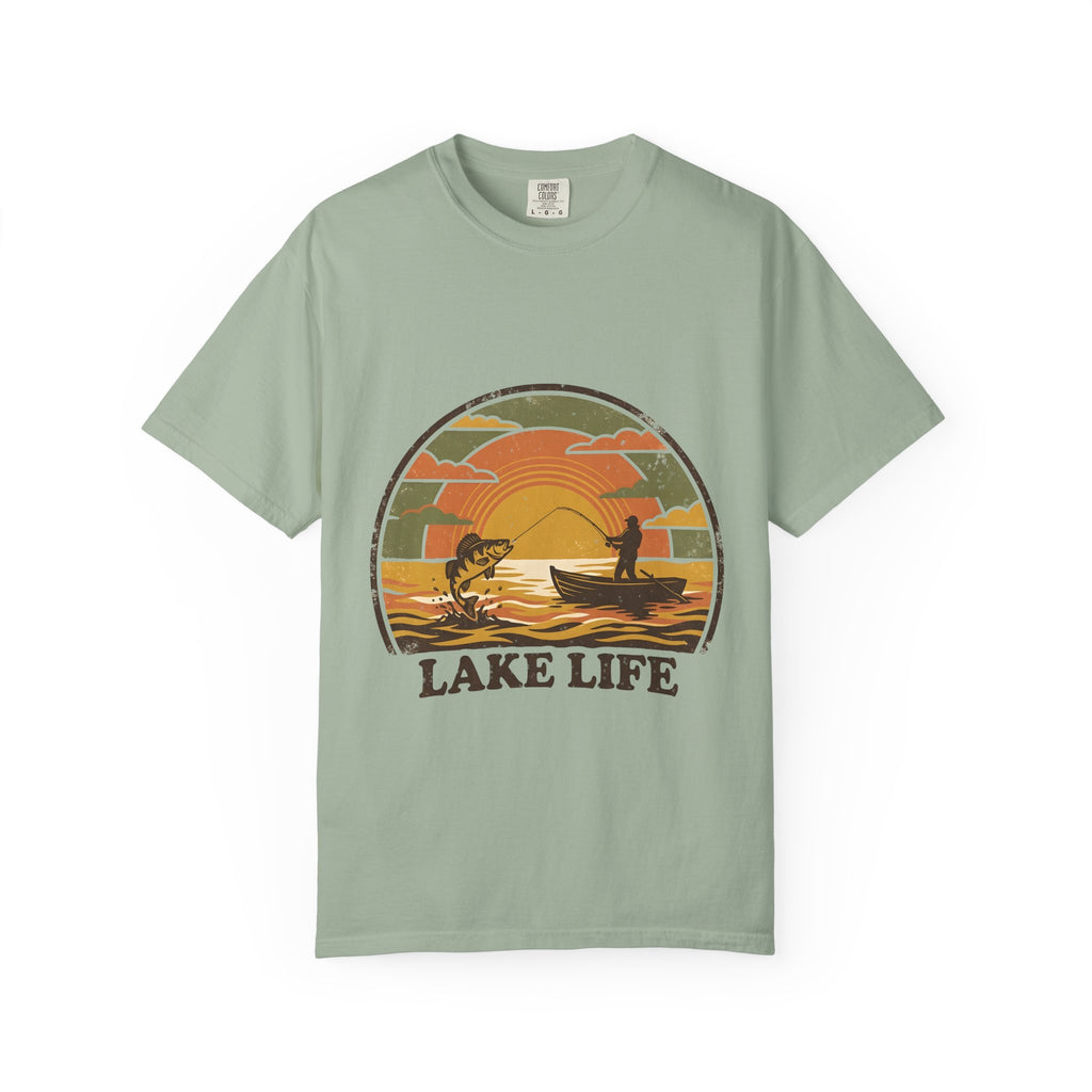 Lake Life T-Shirt — Retro Sunset Fishing Graphic Tee
