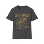 Striped Bass Fishing T-Shirt — "Stripes Look Good" Vintage Fish Tee