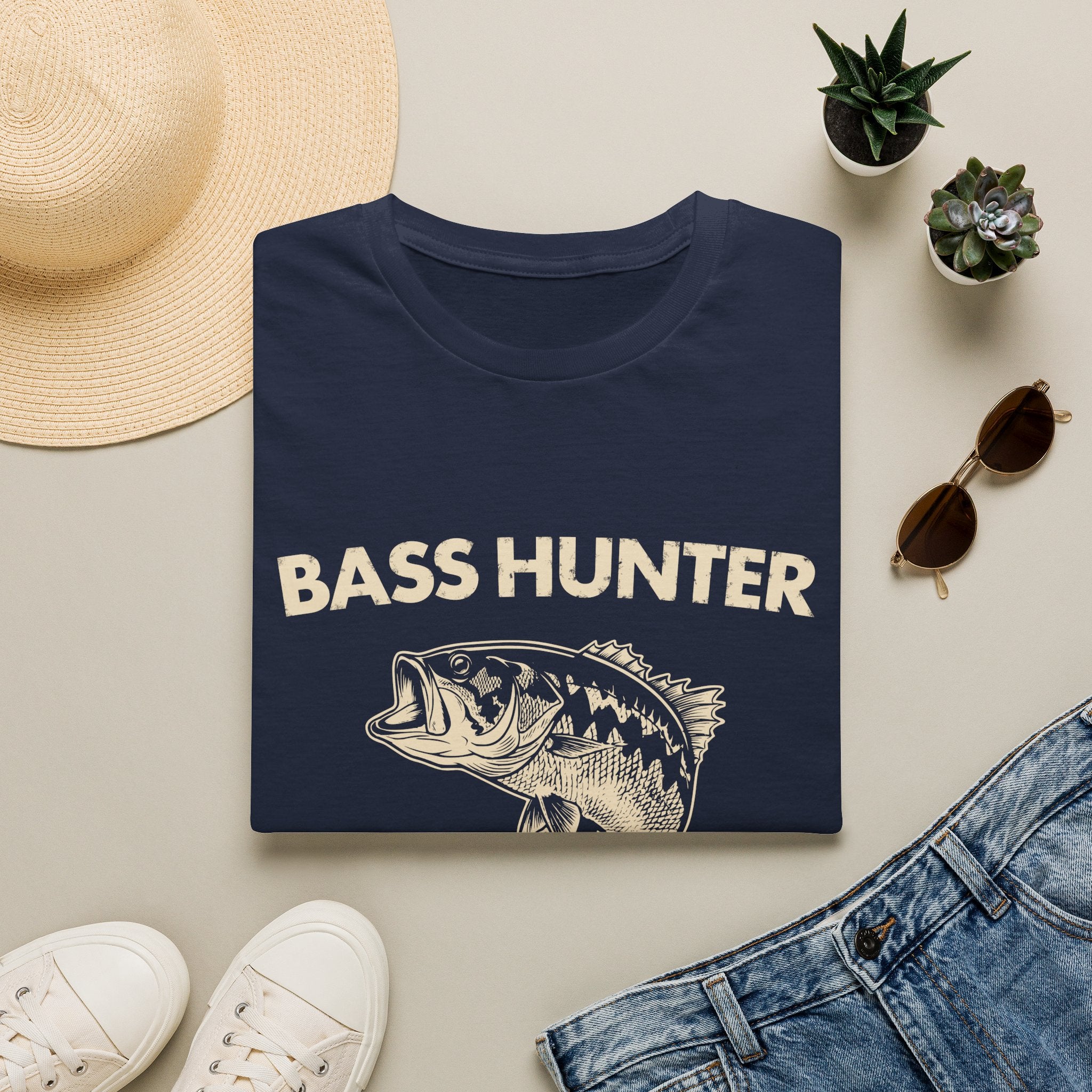 Bass Hunter Elite Vintage Fishing Angler T-Shirt