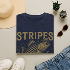 Striped Bass Fishing T-Shirt — "Stripes Look Good" Vintage Fish Tee