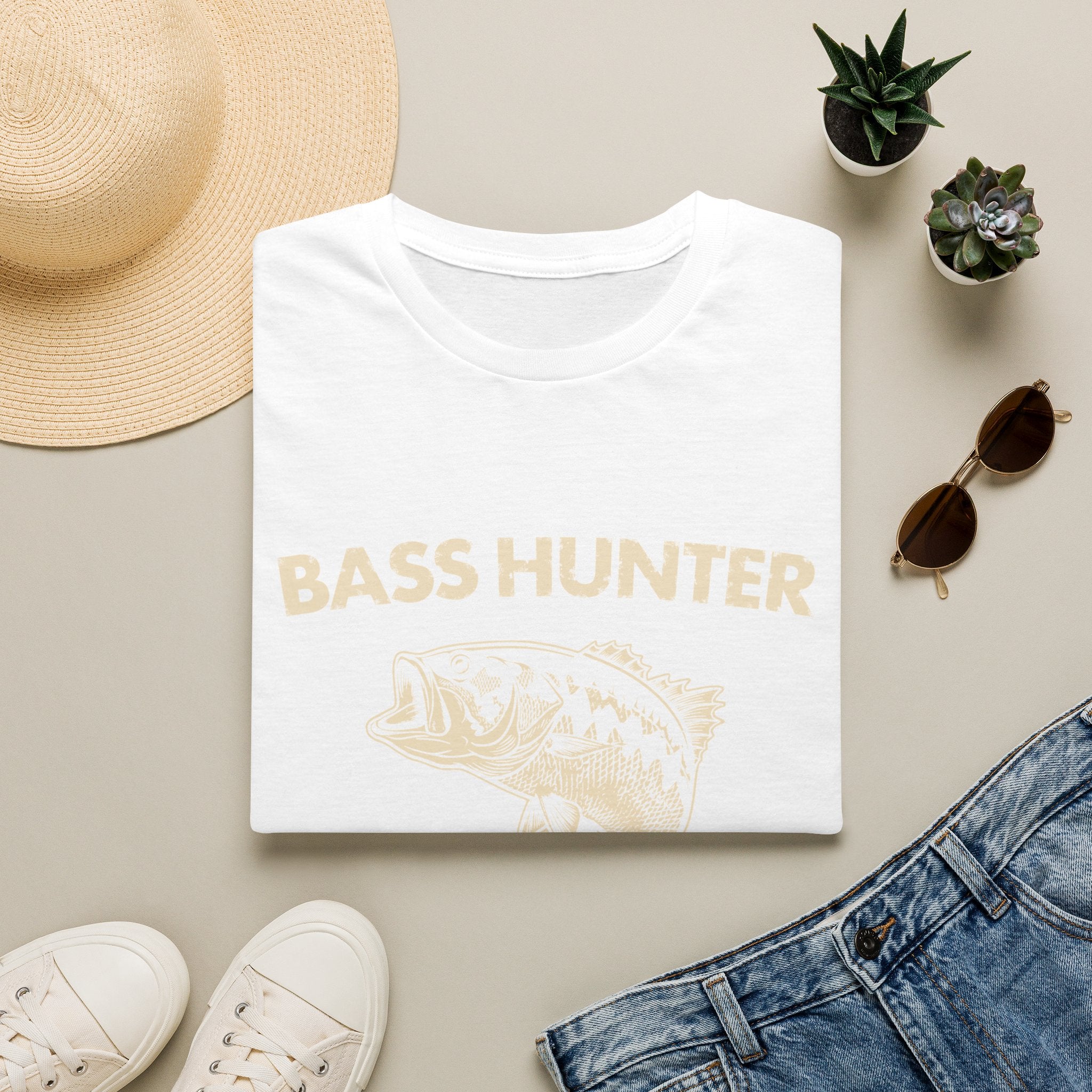 Bass Hunter Elite Vintage Fishing Angler T-Shirt