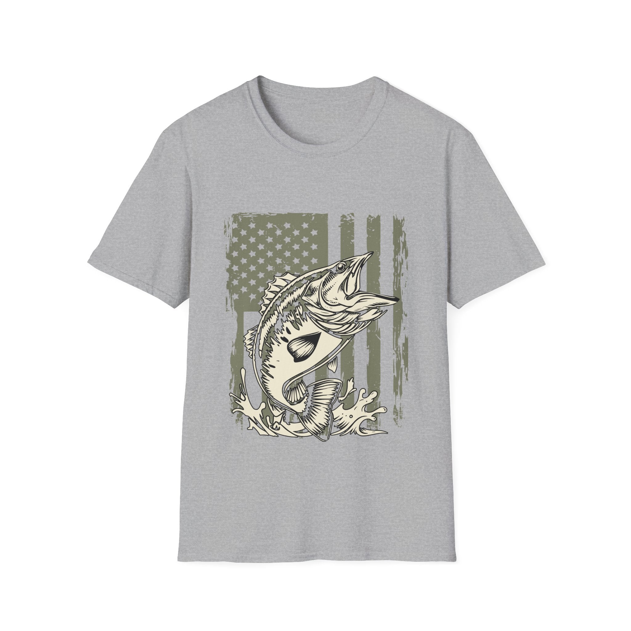 American Flag Bass Fishing T-Shirt – Patriotic Angler