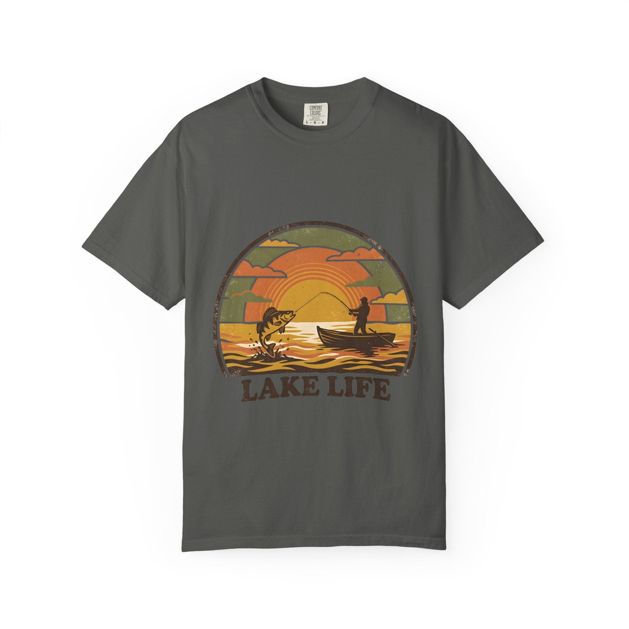 Lake Life T-Shirt — Retro Sunset Fishing Graphic Tee