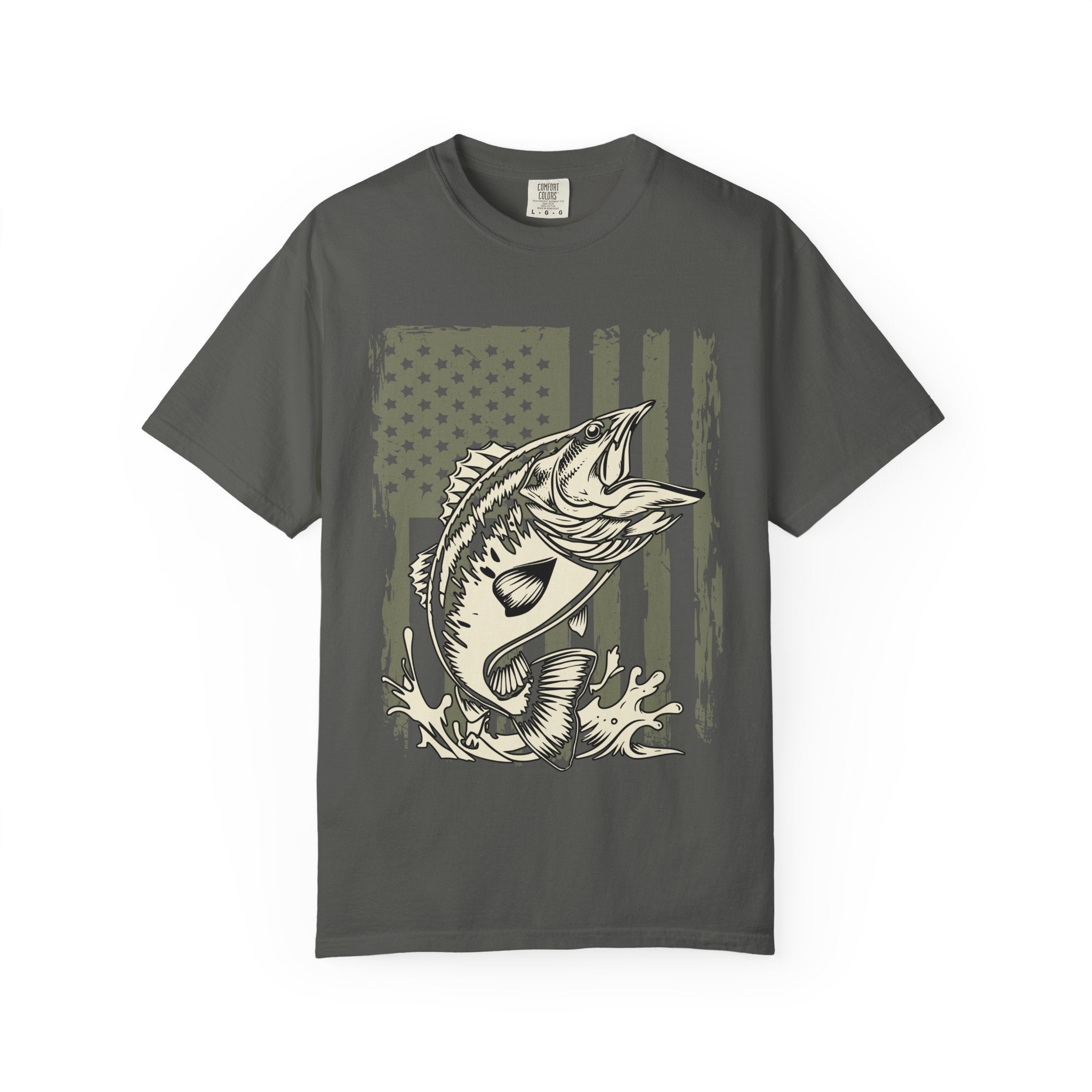American Flag Largemouth Bass Fishing Shirt
