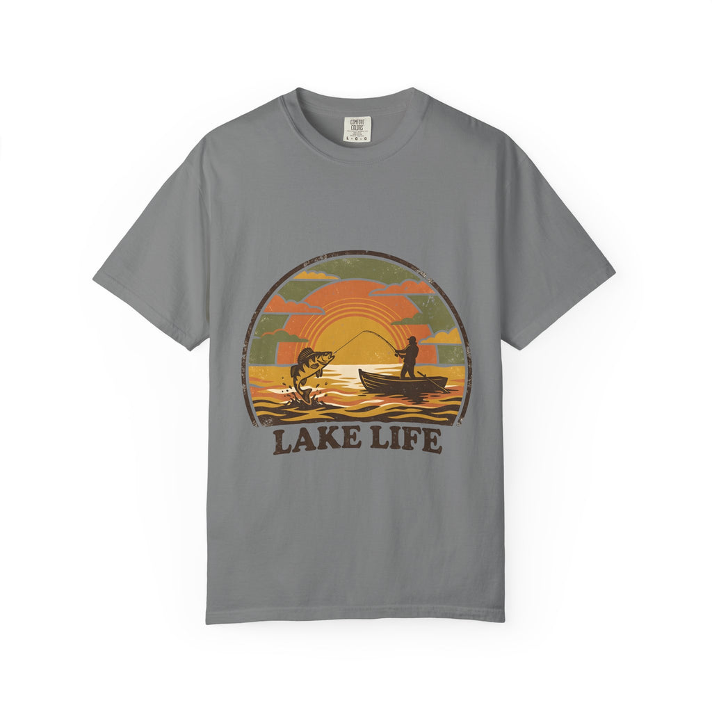 Lake Life T-Shirt — Retro Sunset Fishing Graphic Tee