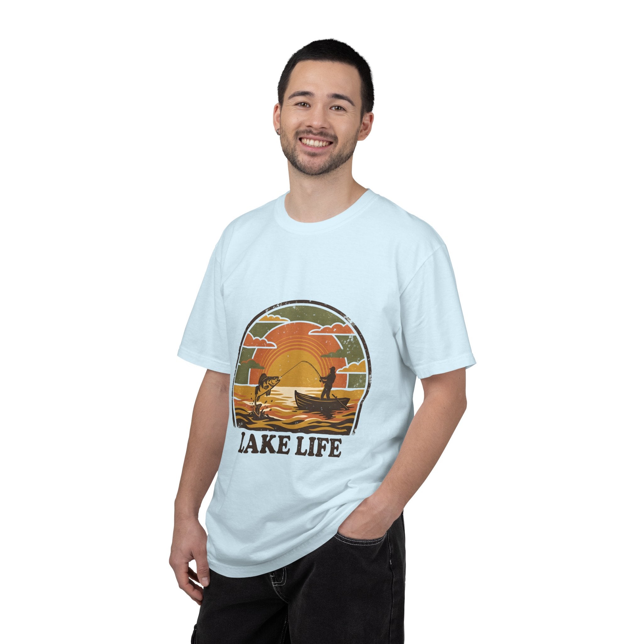 Lake Life T-Shirt — Retro Sunset Fishing Graphic Tee