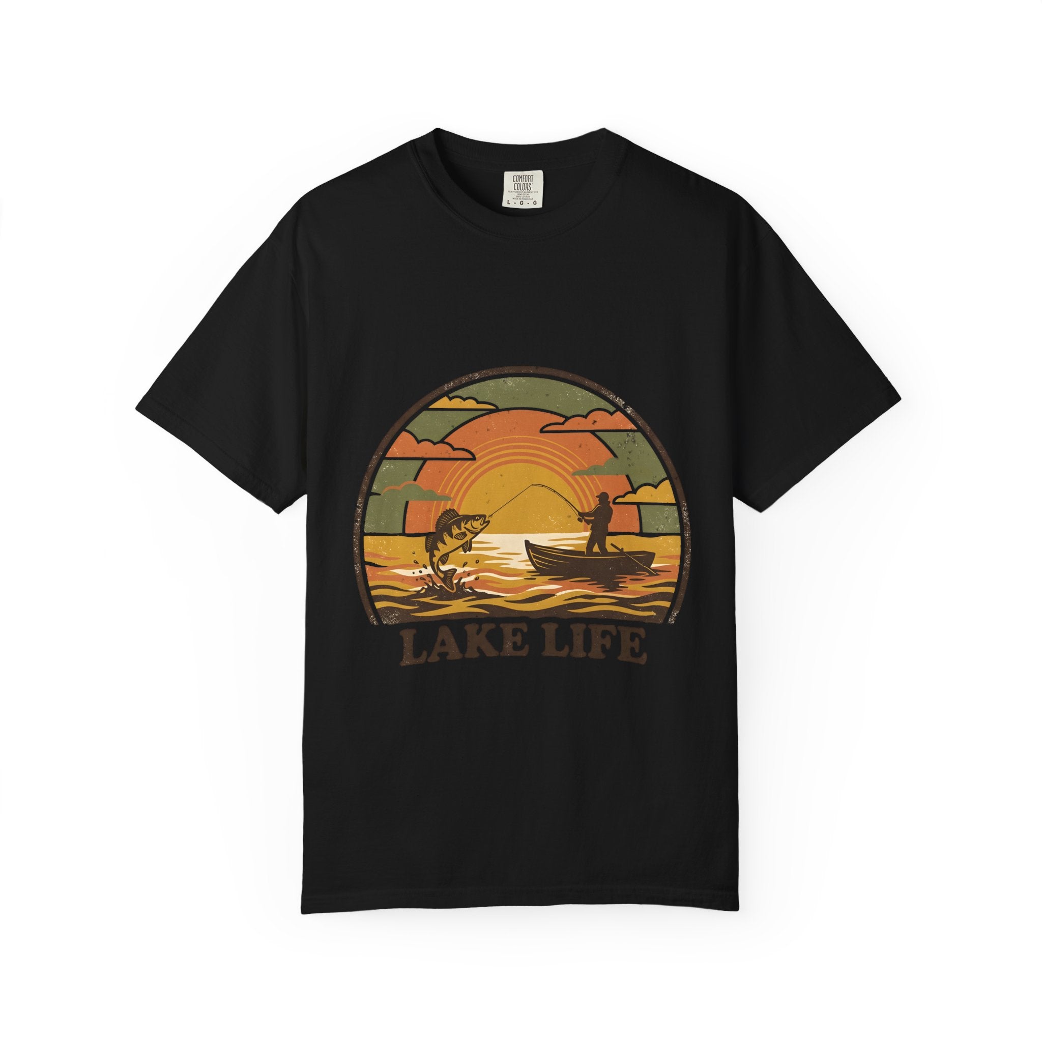 Lake Life T-Shirt — Retro Sunset Fishing Graphic Tee