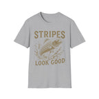 Striped Bass Fishing T-Shirt — "Stripes Look Good" Vintage Fish Tee