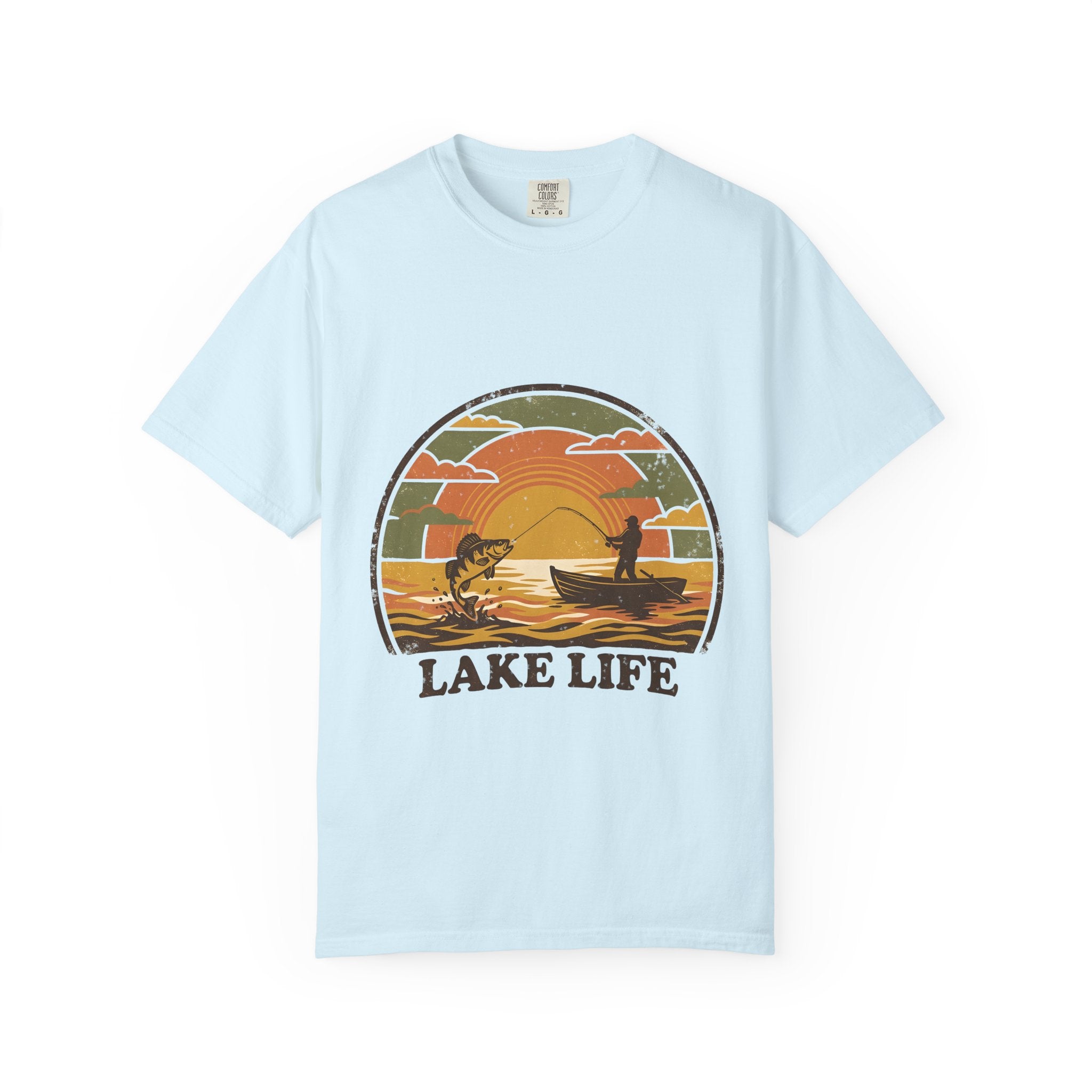 Lake Life T-Shirt — Retro Sunset Fishing Graphic Tee
