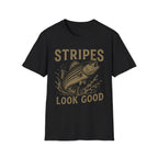 Striped Bass Fishing T-Shirt — "Stripes Look Good" Vintage Fish Tee