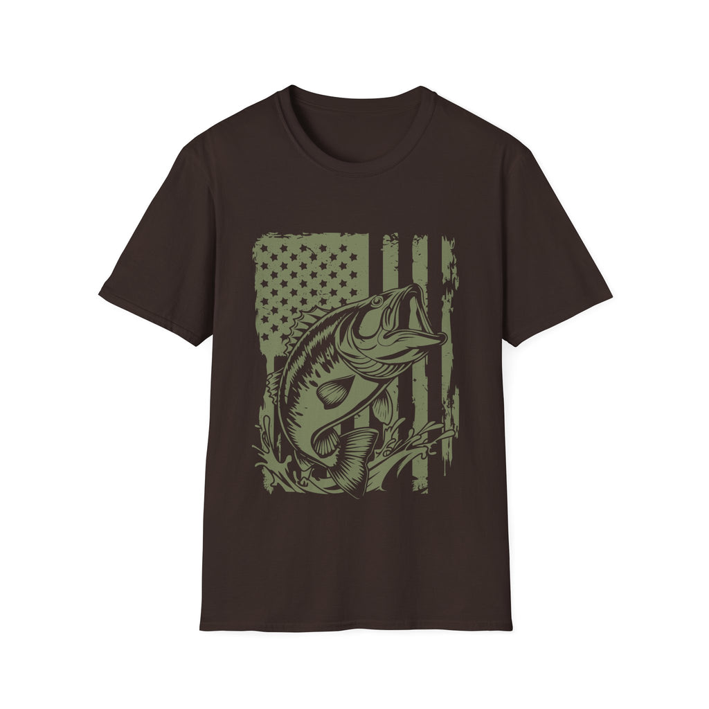 American Flag Bass Fishing T-Shirt