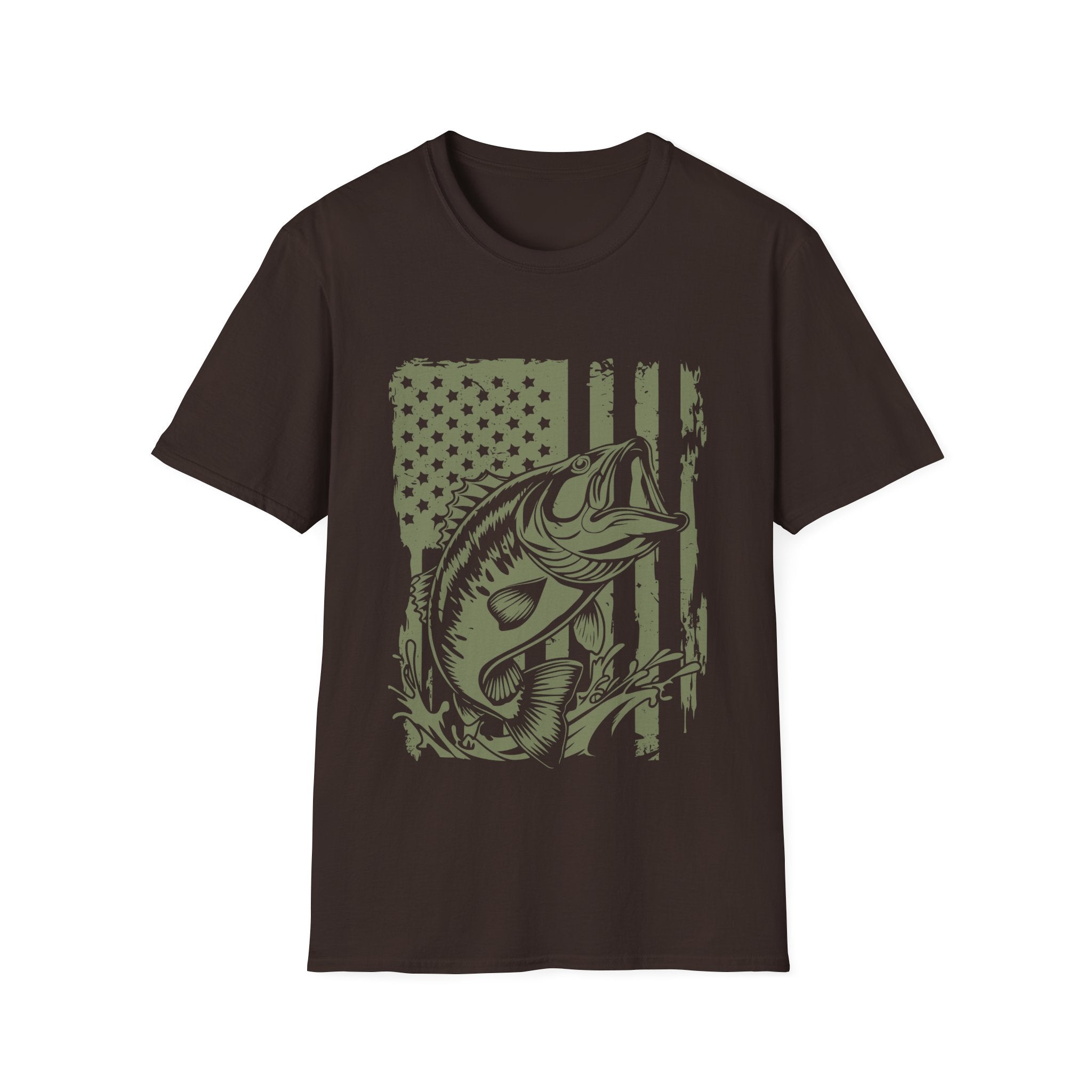 American Flag Bass Fishing T-Shirt
