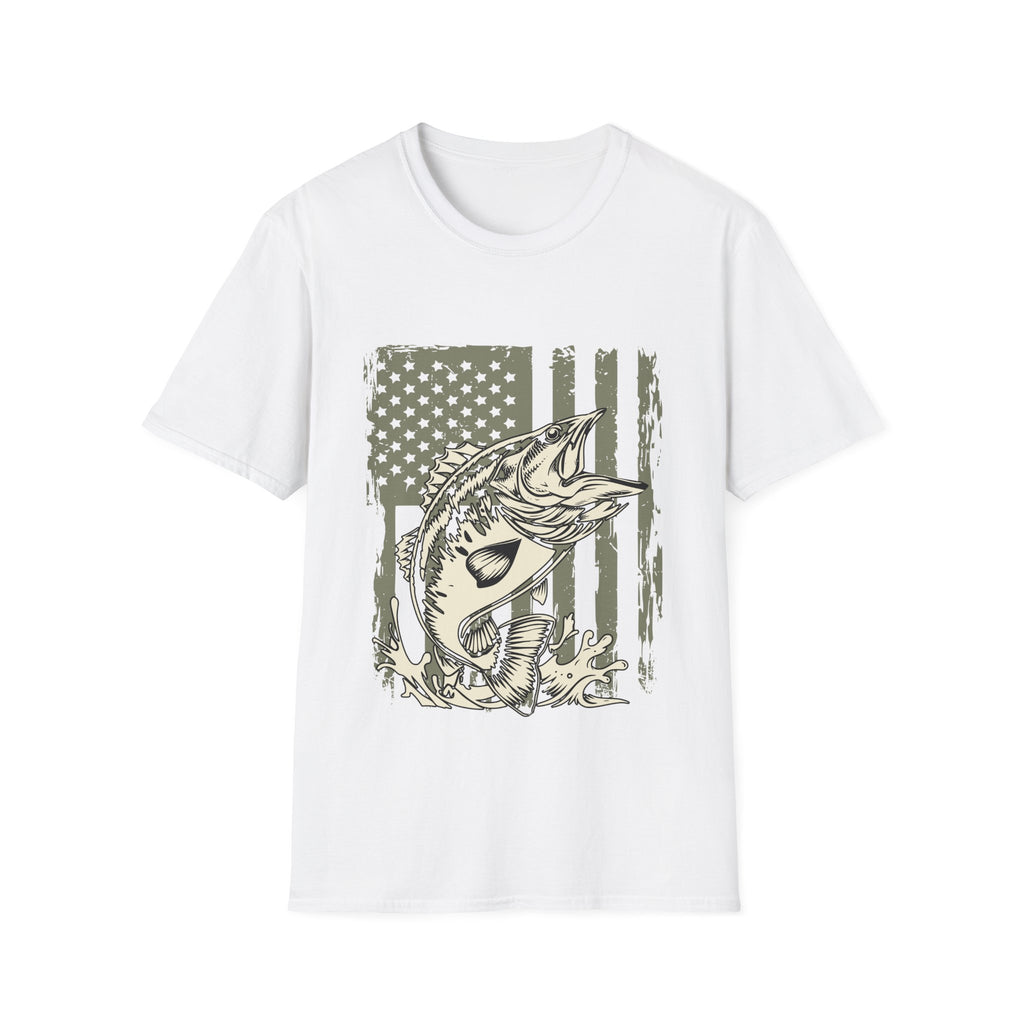 American Flag Bass Fishing T-Shirt – Patriotic Angler