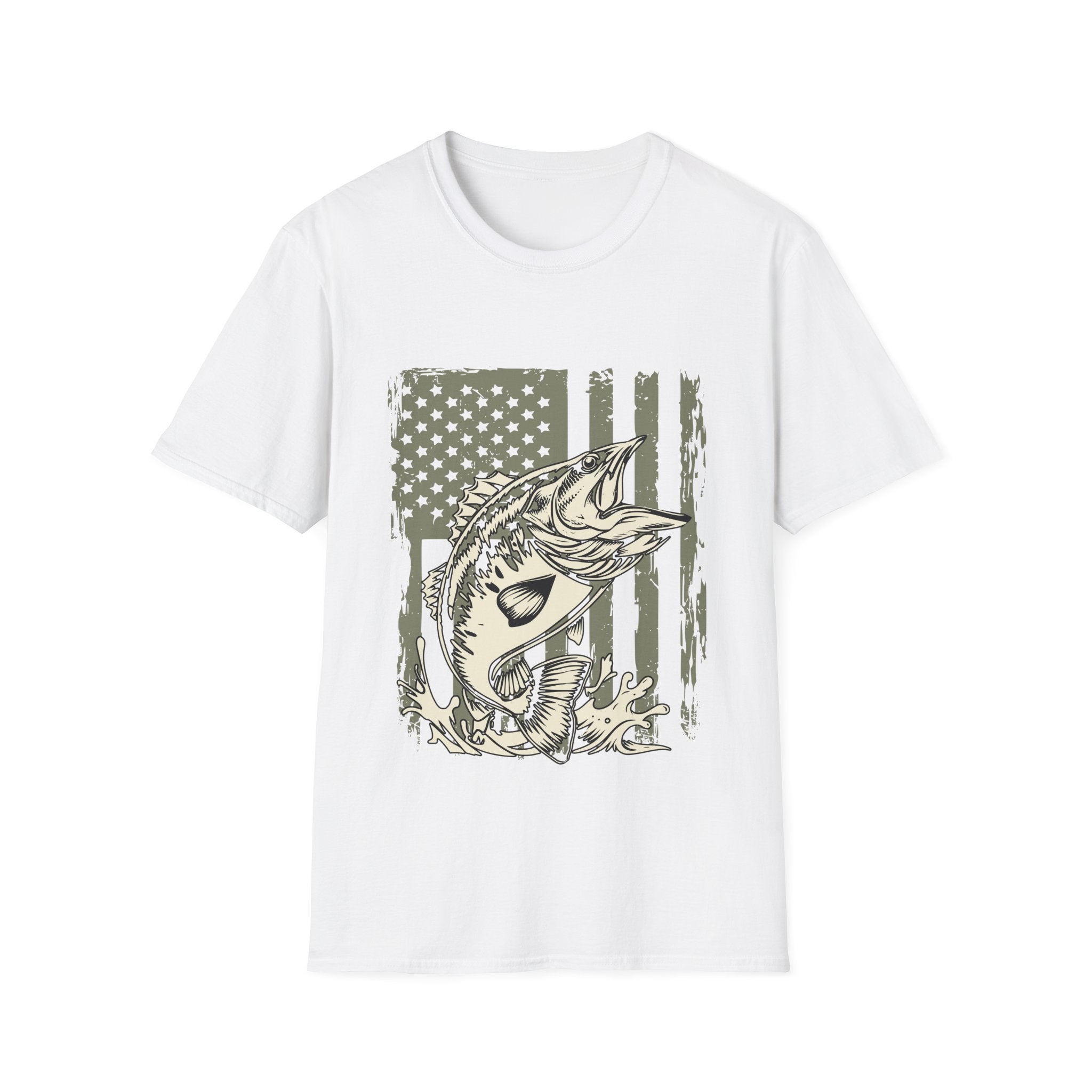 American Flag Bass Fishing T-Shirt – Patriotic Angler