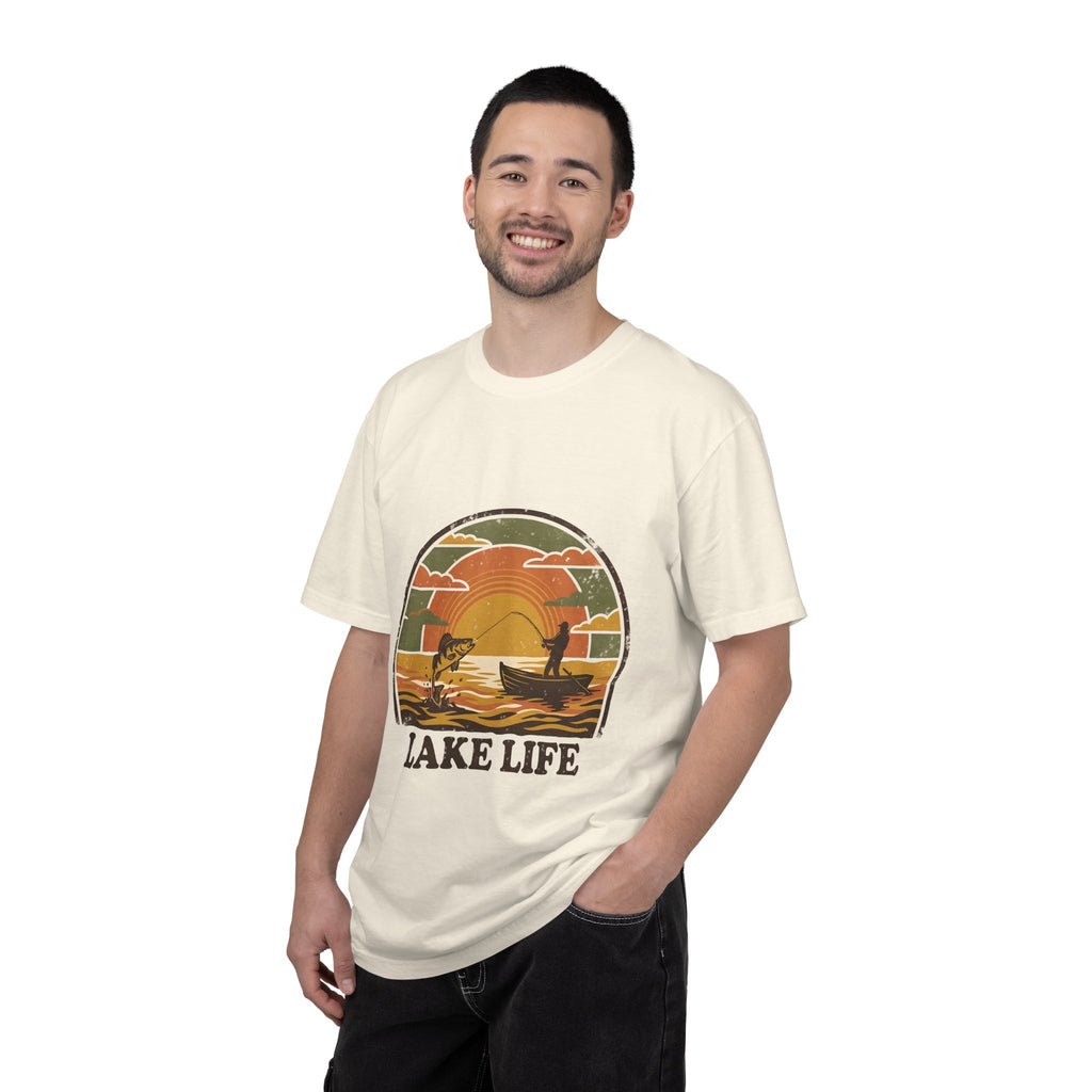 Lake Life T-Shirt — Retro Sunset Fishing Graphic Tee