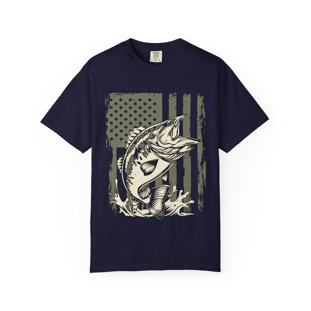 American Flag Largemouth Bass Fishing Shirt