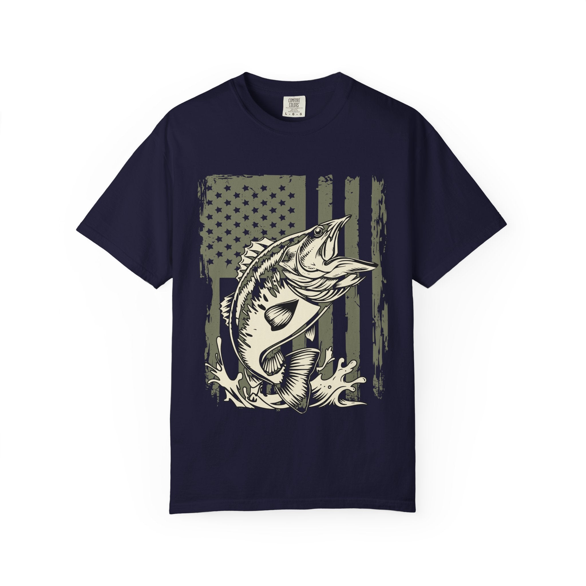 American Flag Largemouth Bass Fishing Shirt