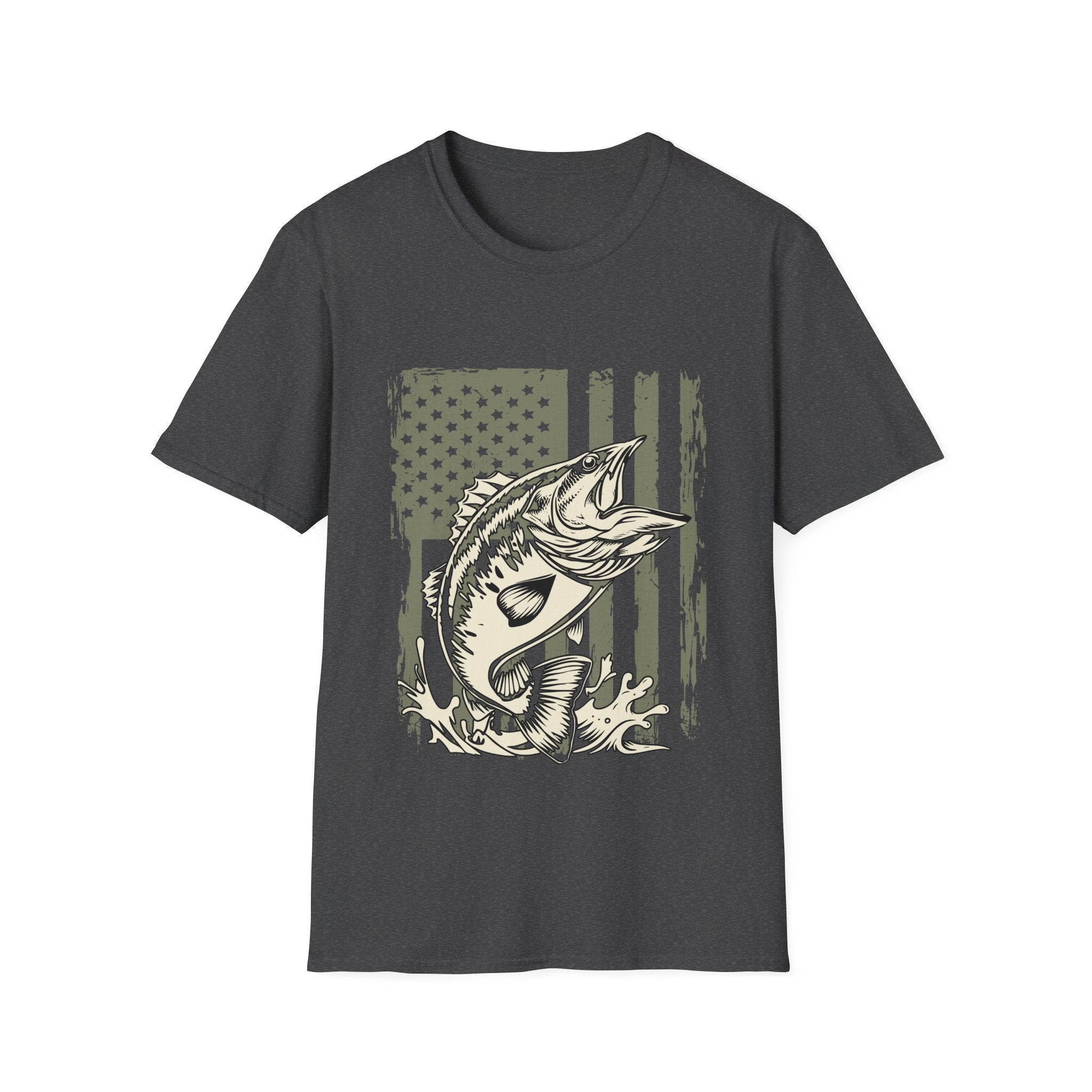 American Flag Bass Fishing T-Shirt – Patriotic Angler