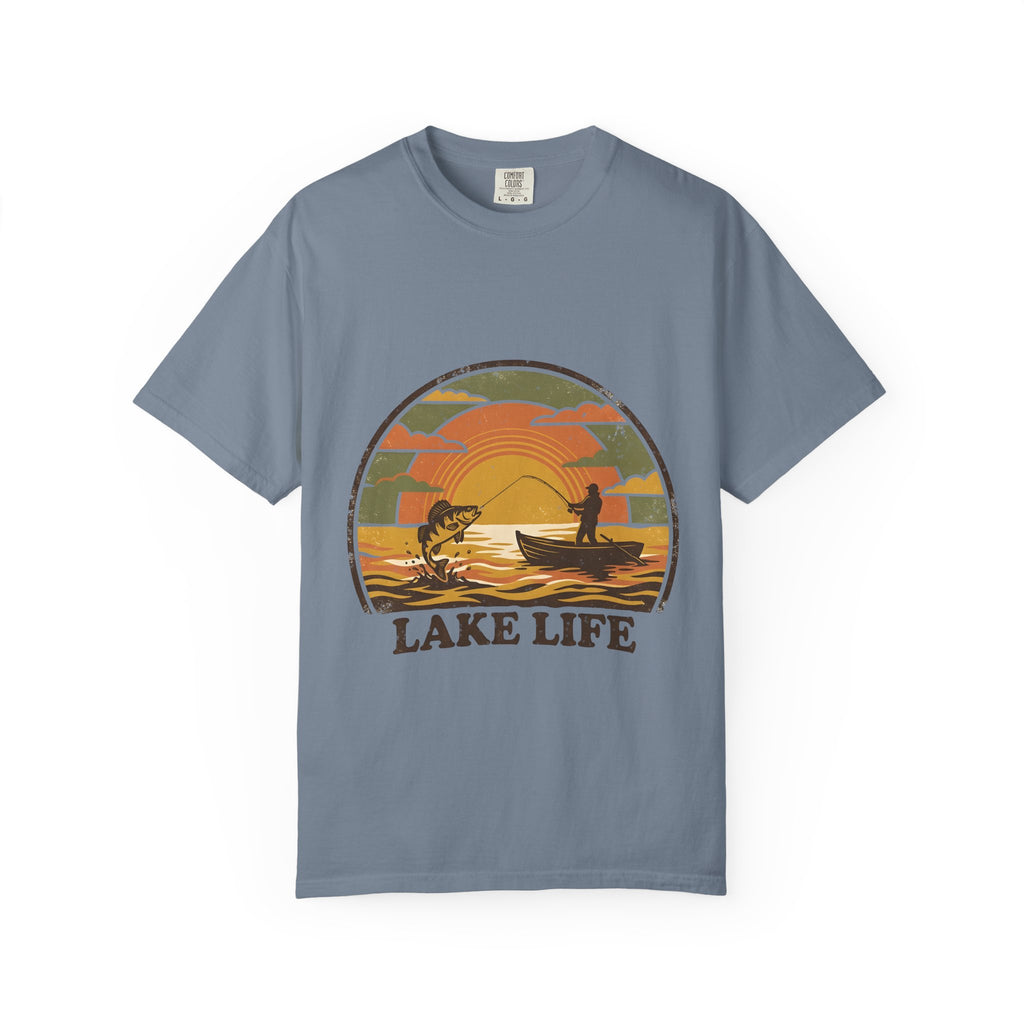 Lake Life T-Shirt — Retro Sunset Fishing Graphic Tee