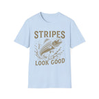 Striped Bass Fishing T-Shirt — "Stripes Look Good" Vintage Fish Tee