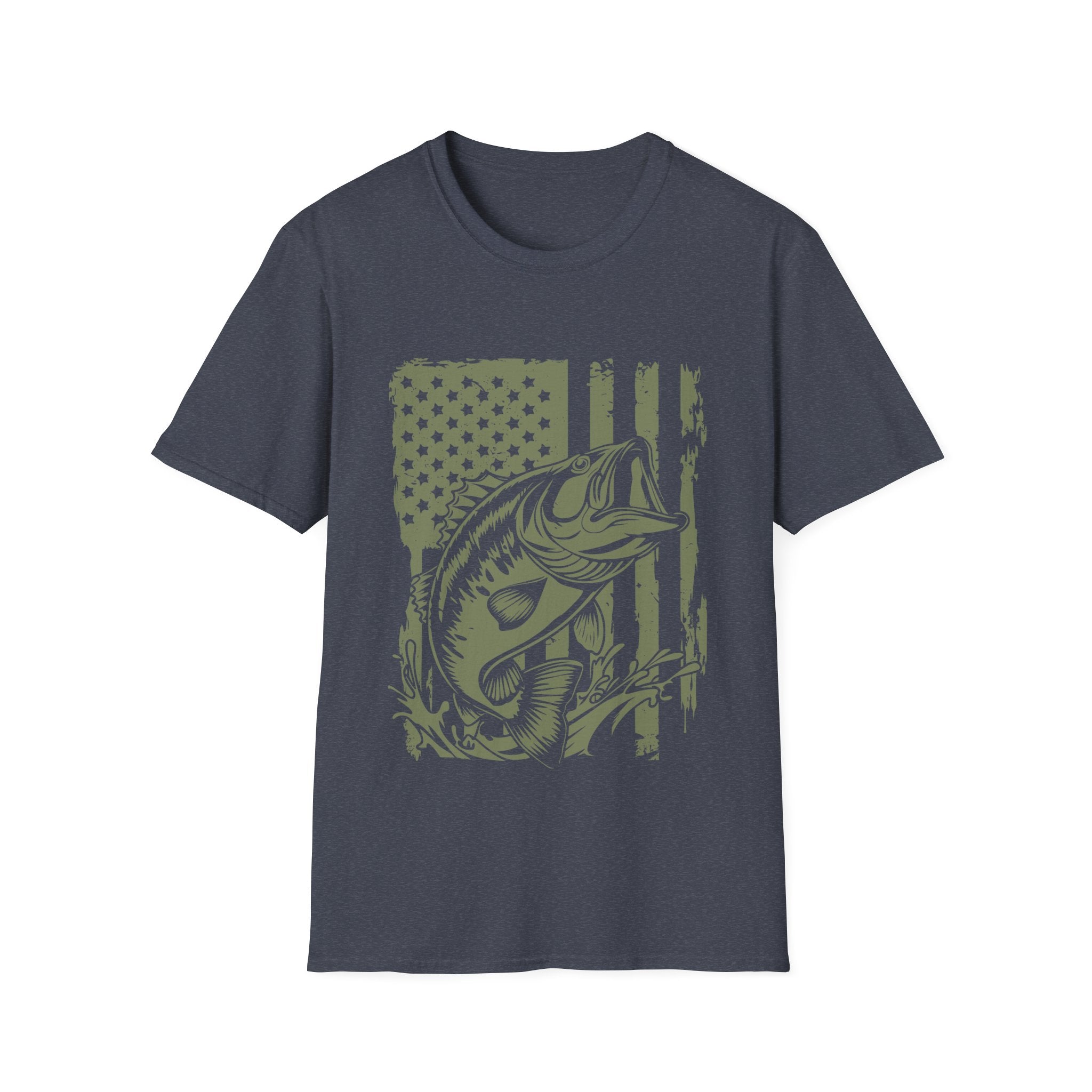 American Flag Bass Fishing T-Shirt