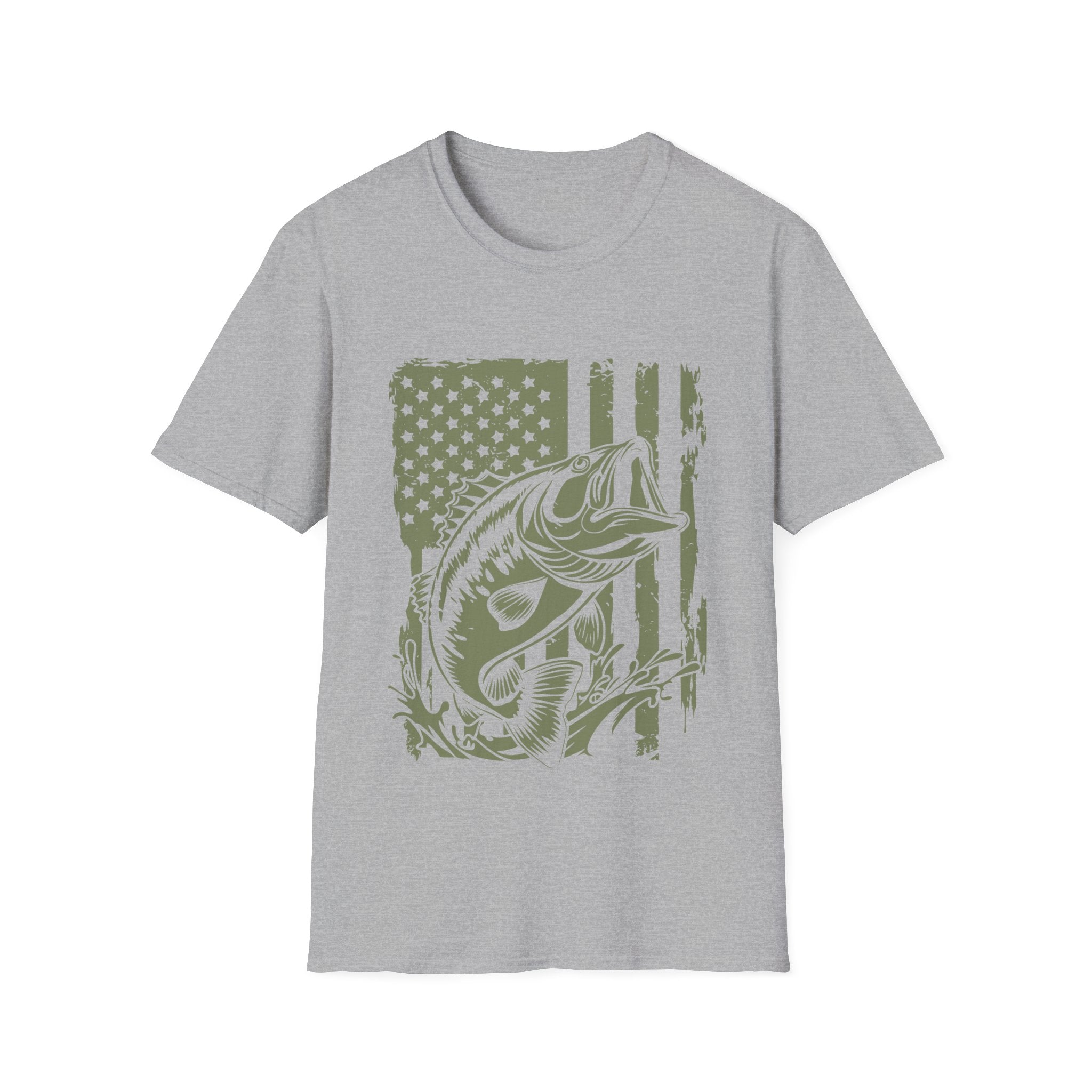 American Flag Bass Fishing T-Shirt