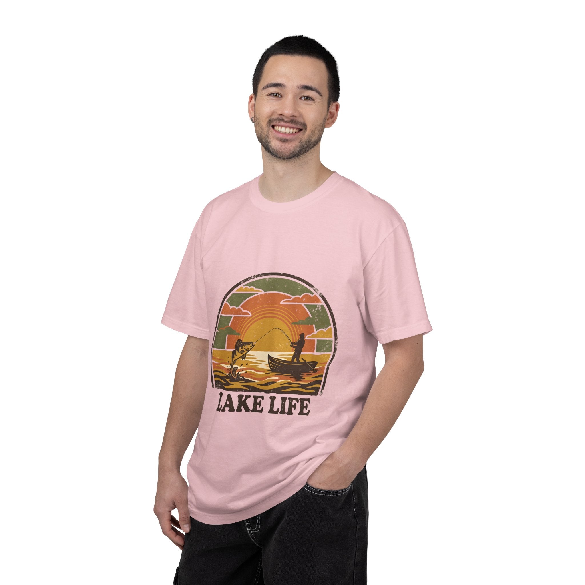 Lake Life T-Shirt — Retro Sunset Fishing Graphic Tee