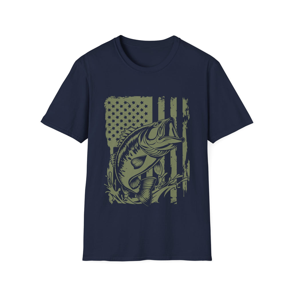 American Flag Bass Fishing T-Shirt