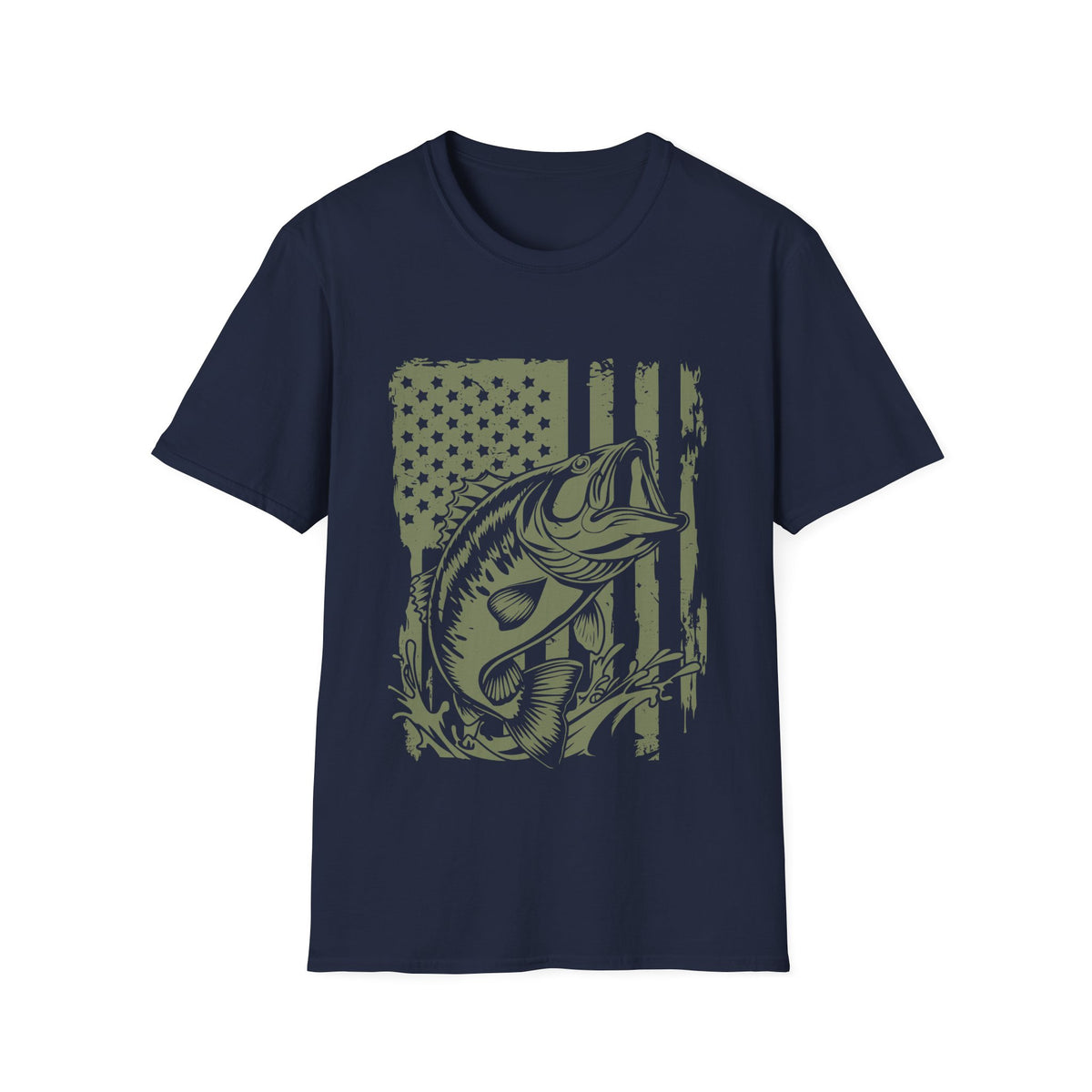 American Flag Bass Fishing T-Shirt