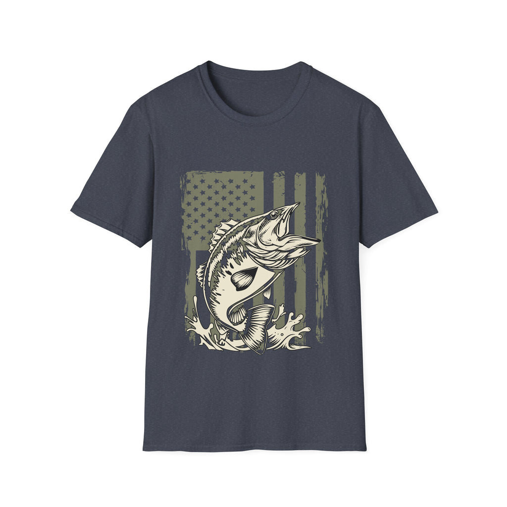 American Flag Bass Fishing T-Shirt – Patriotic Angler