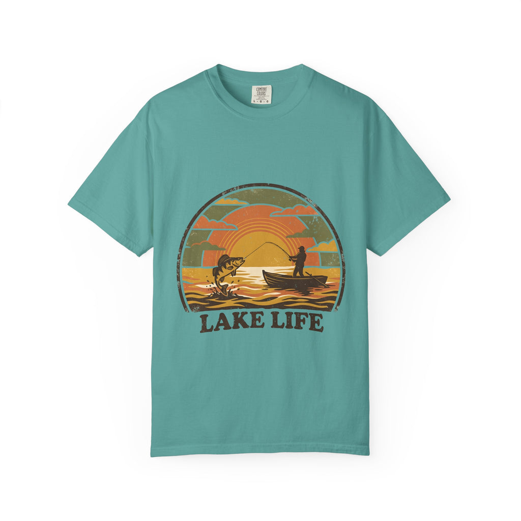 Lake Life T-Shirt — Retro Sunset Fishing Graphic Tee